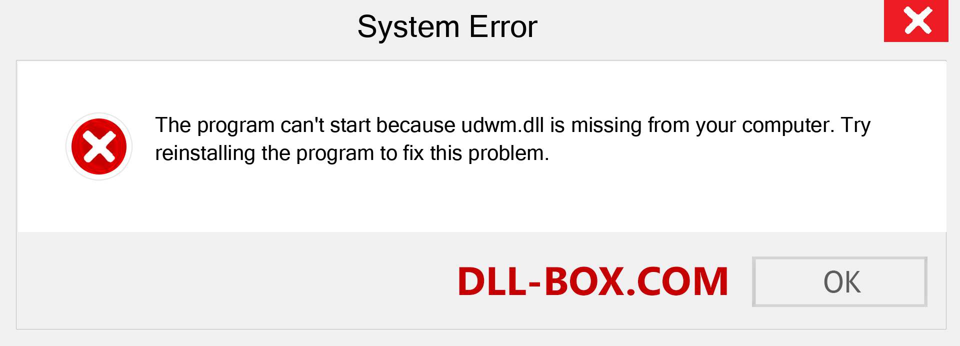  udwm.dll file is missing?. Download for Windows 7, 8, 10 - Fix  udwm dll Missing Error on Windows, photos, images